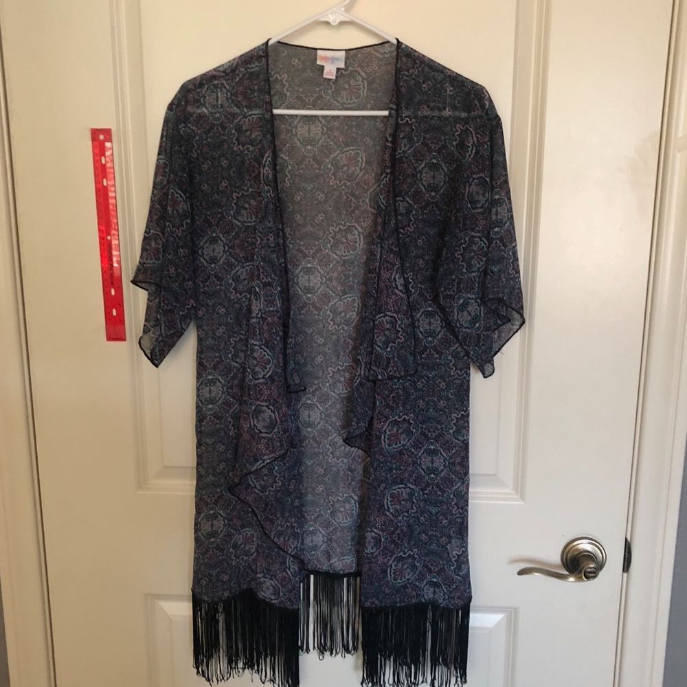 LuLaRoe S Cover Up w/ Fringe trim